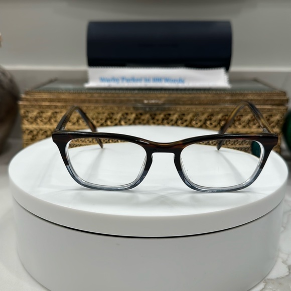 Warby Parker - Welty - *Rx* - Eyeglass Frames Brown/Amber & Ice Blue, EUC w case - Picture 1 of 17